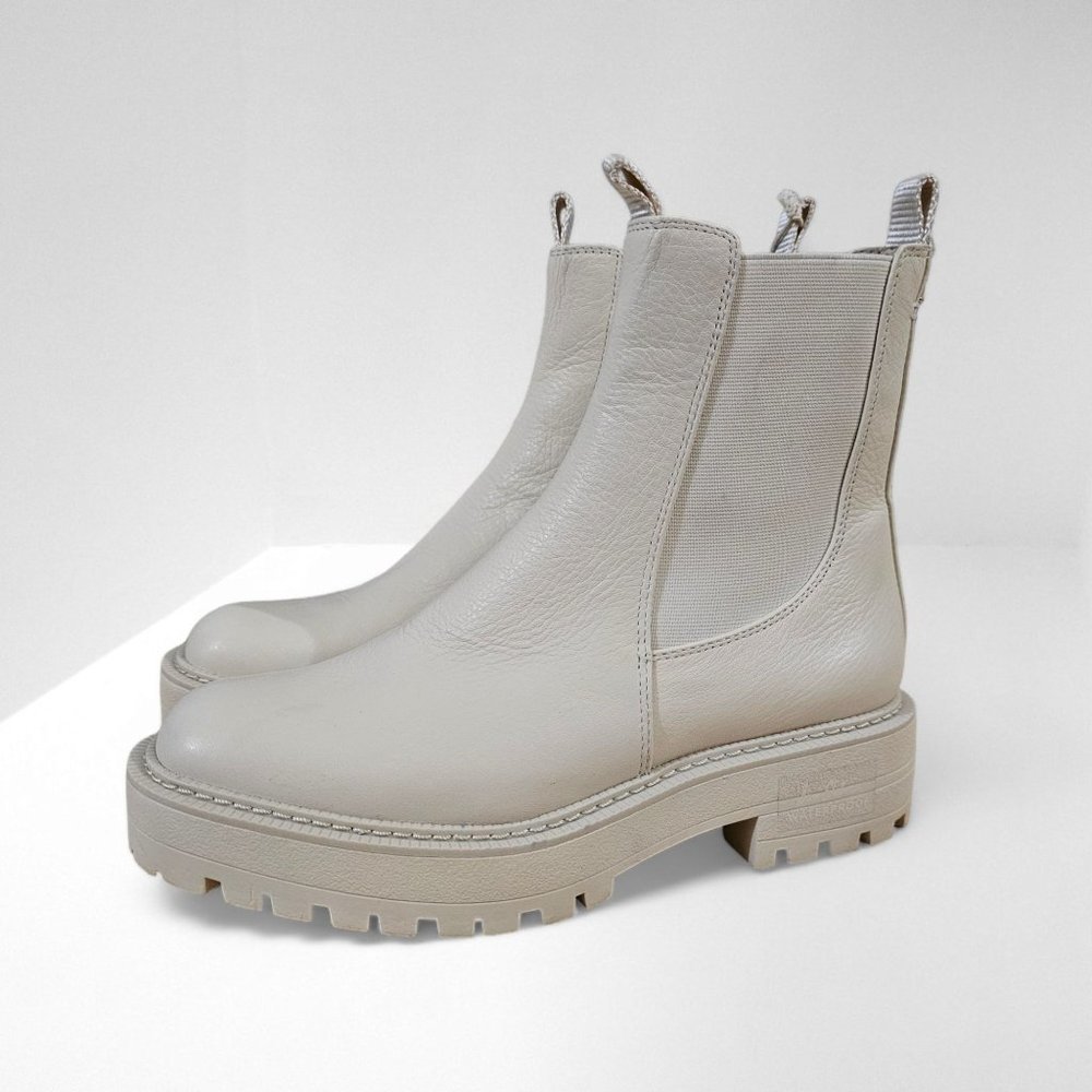 Sam Edelman Cream Combat & Moto Boots